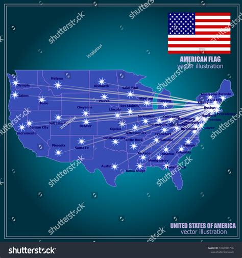 Vektor Stok United States America Vector Map Usa Tanpa Royalti