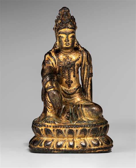 Lot A Chinese Song Style Gilt Lacquered Bronze Figure Of Bodhisattva