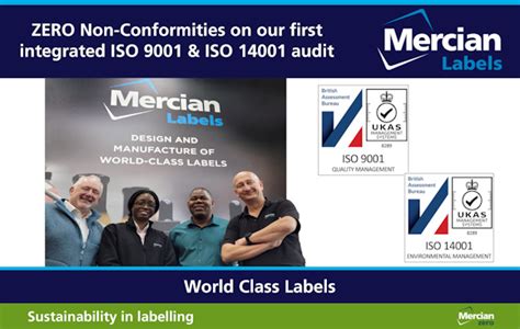 First Integrated Iso9001 And Iso14001 Audit Mercian Labels