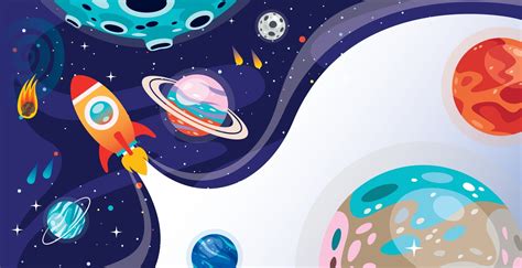 Space Background With Cartoon Character 5876752 Vector Art at Vecteezy