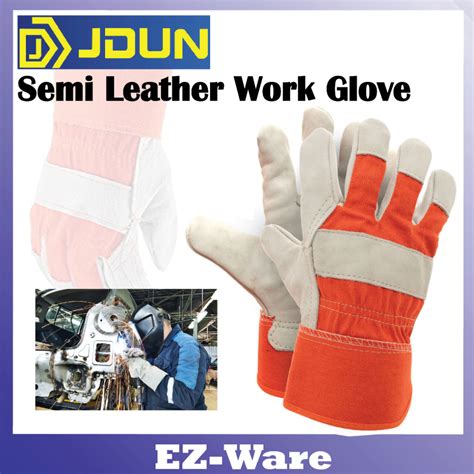 Jdun Semi Leather Work Glove Welding Glove Sarung Tangan Kimpalan