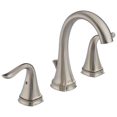 Two Handle Widespread Bathroom Faucet In Stainless 35705lf Ss Eco Delta Faucet