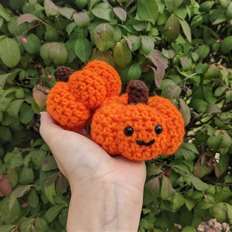 Mini Crochet Pumpkin Amigurumi Stuffed Plush - Etsy