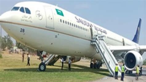 Saudi Airlines plane catches fire while landing at Pakistan's Peshawar Airport, 10 flyers ...