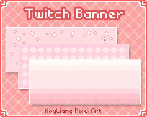 Twitch Banner Pink 3x Simple Banners Design Cute Pastel Etsy