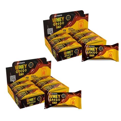 Kit 2 Whey Grego Bar Doce De Leite Havanna Display 12 Barras De