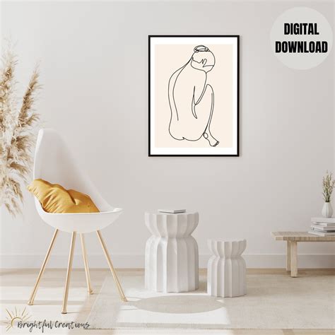 Female Body Line Art Print Nude Woman One Line Drawing Etsy Uk