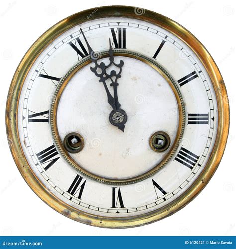 Old Clock Face Isolated Stock Image Image 6120421