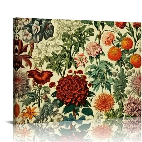 Orinice Vintage Flowers Poster Prints - Floral Botanical Identification