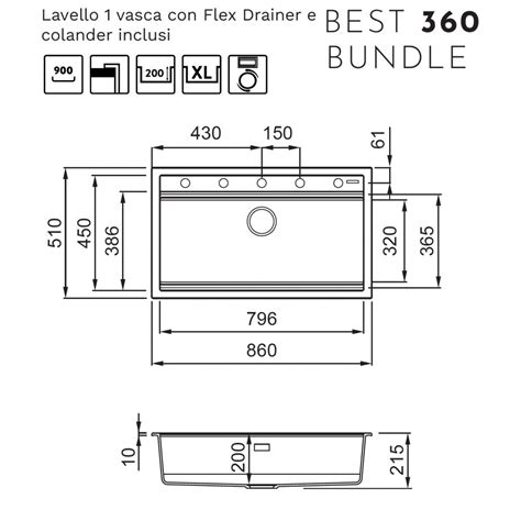 Lavello Da Incasso 1 Vasca Monovasca Sopratop 86 X 51 Cm Finitura