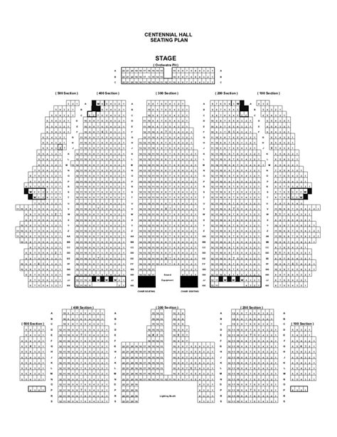 Centennial Hall – Seating Chart