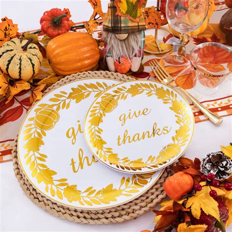 Snapklik WELLIFE 150Pcs Thanksgiving Gold Plastic Plates