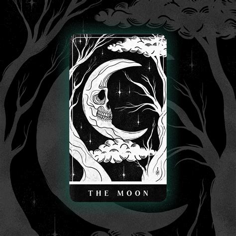 The Moon Major Arcana Tarot Card Design Illustration Artofit