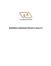 Bsbpmg Task Q Pdf Bsbpmg Manage Project Quality Assessment