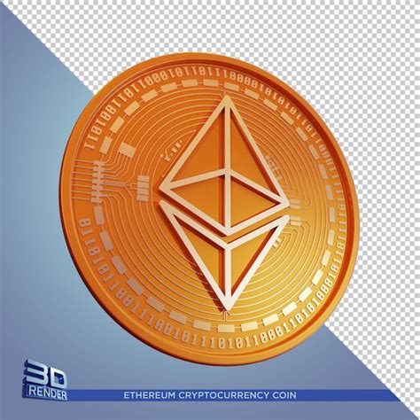 Moneda De Oro Ethereum Cryptocurrency Render D Aislado Archivo Psd