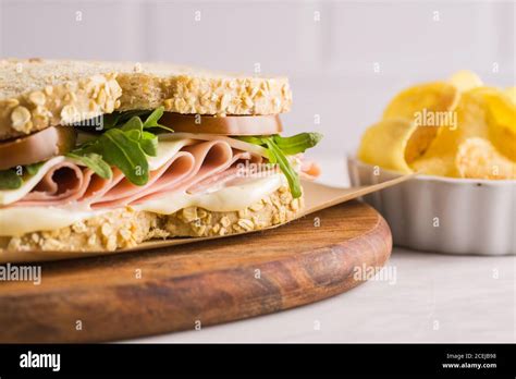 gourmet sandwich ham cheese lettuce  res stock photography  images