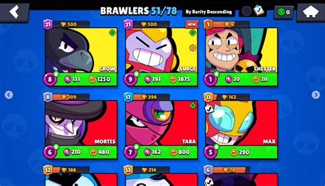 51 Brawler 78 Level 14000 Trophies 11 Skin 1 Max Power 3 Legendary