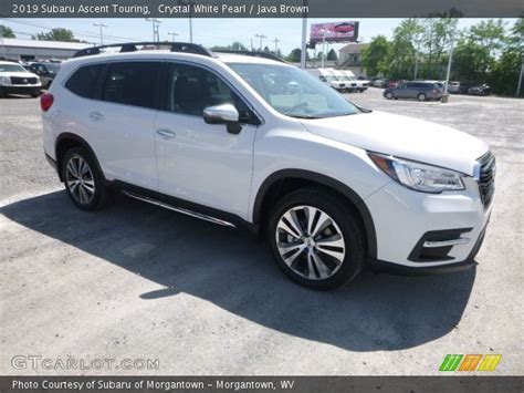 Crystal White Pearl 2019 Subaru Ascent Touring Java Brown Interior