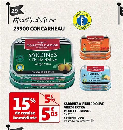 Promo Sardines L Huile D Olive Vierge Extra Mouette D Arvor Chez