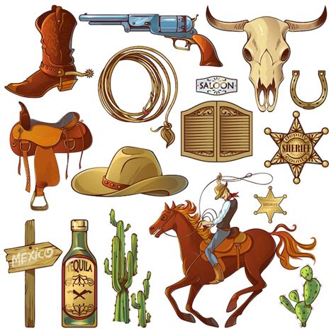 Premium Vector Wild West Elements Set