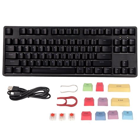 Gaming Keyboard Wired 87 Keys Ergonomic Mechanical Keyboard With Dye