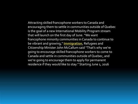 PPT - Attracting newcomers to Canada francophone communities outside