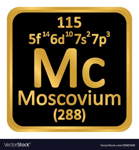 Periodic table element moscovium icon Royalty Free Vector