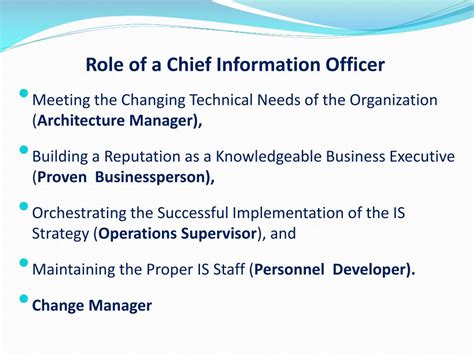 Ppt Chief Information Officers Cio Powerpoint Presentation Free