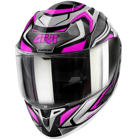 Casque moto intégral femme Givi Atomic noir argenté rose M