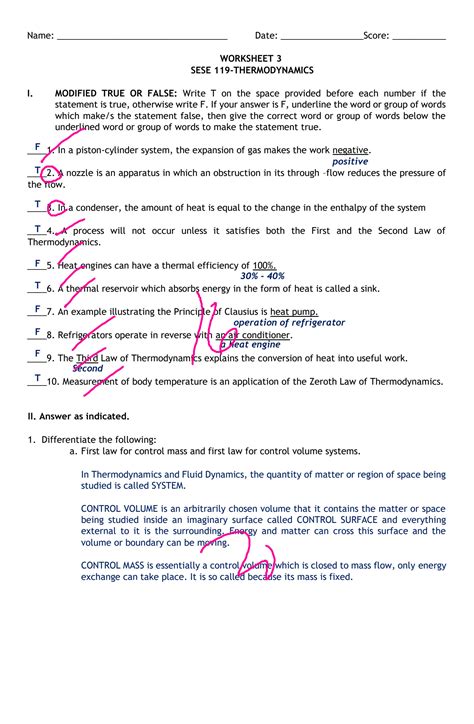 Free Thermodynamics Worksheet Answers Download Free Thermodynamics Worksheet Answers Png Images