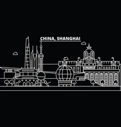 Shanghai silhouette skyline china - shanghai Vector Image