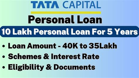 Tata Capital Personal Loan Features Schemes Eligibility Documents