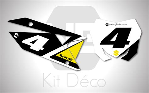 Kit déco fond de plaque numéro SUZUKI RM RMZ MERCURE 65 70 85 125 250 450