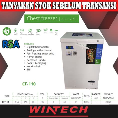 Jual Rsa Cf Cf Cf Chest Freezer Liter Freezer Box