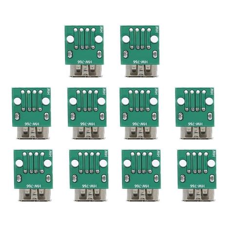 10pcs Type A Female Usb To Dip 2 54mm Pcb Board Adapter Converter Connector