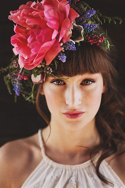 Boho Bridal - Fabulous Floral Crowns and Bouquets | Junebug Weddings