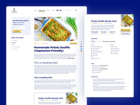 Food Blog Design by Melissae on Dribbble