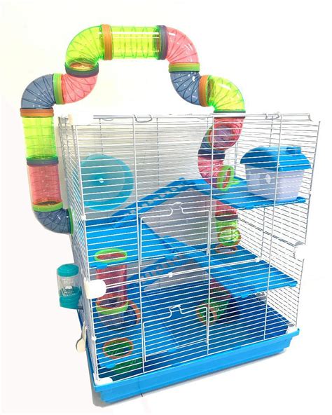 Large 5 Level Hamster Mouse And Gerbil Cage Habitat Home Complete Kit