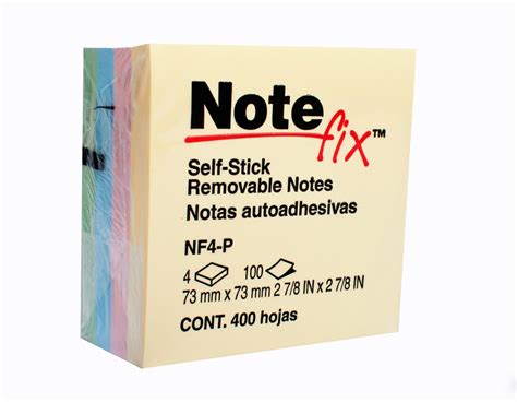 Notas Adhesivas Note Fix 4 Colores Pasteles 3x3 3m Officemate