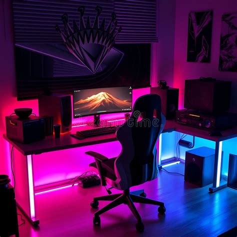 gaming desk setup stock illustrations  gaming desk setup stock