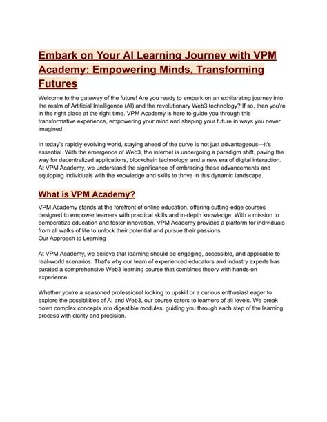 Ppt Embark On Your Ai Learning Journey With Vpm Academy Empowering