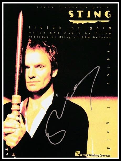 Sting – Fields Of Gold, Signed Sheet Music, hand-signed collectiblesROCK STAR gallery