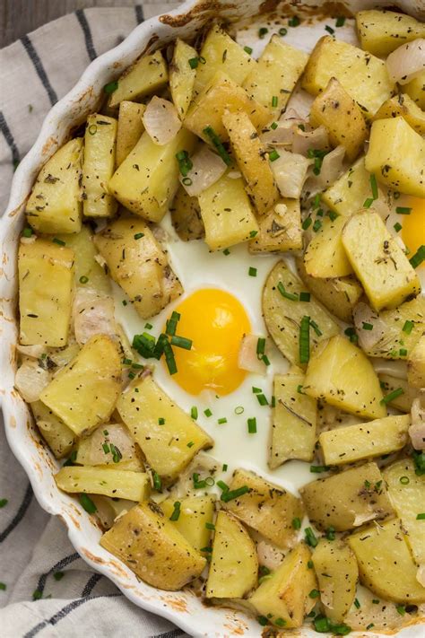 Easy Rosemary Potato Egg Bake Naturallyella Avocado Recipes Potato