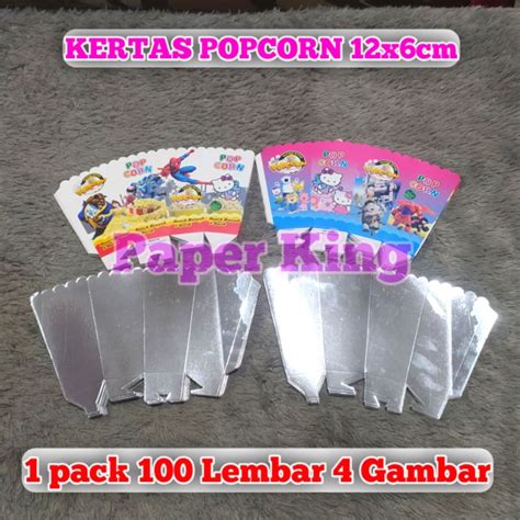 Jual Kertas Popcorn 12x6cm Kemasan Popcorn Wadah Popcorn 1 Pack 4