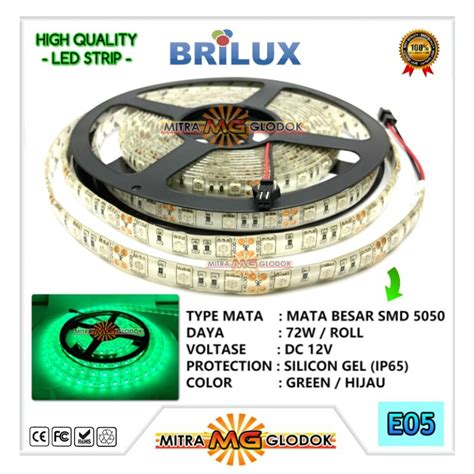 Led Strip Brilux Smd Mata Besar Ip Outdoor Green Hijau