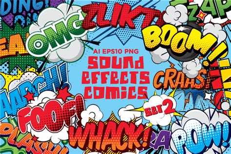 Comics Sound Effects Set1 Custom Designed Illustrations Creative Market