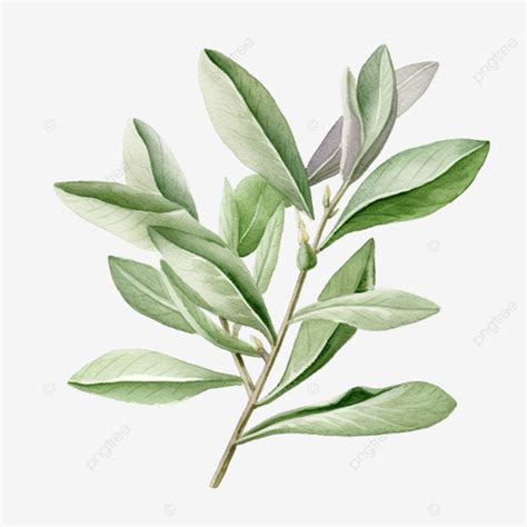 Acuarela Salvia Hierba Clip Art Png Acuarela Mano Dibujar Png