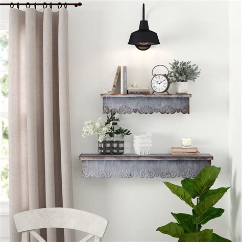 Laurel Foundry Modern Farmhouse Vanderhoff Piece Metal Floating Shelf