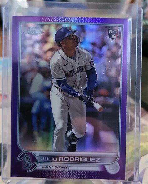 2022 Topps Chrome Update Julio Rodriguez Rc Rookie Debut Purple Usc165