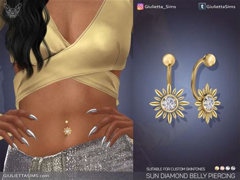 Feyona S Diamond Sun Belly Piercing Sims Piercings Sims Mods